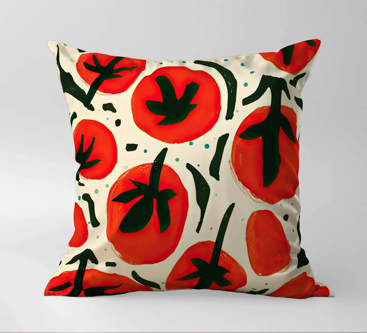 Big Tomato Pattern decorative cushion by Peaches Art Prints