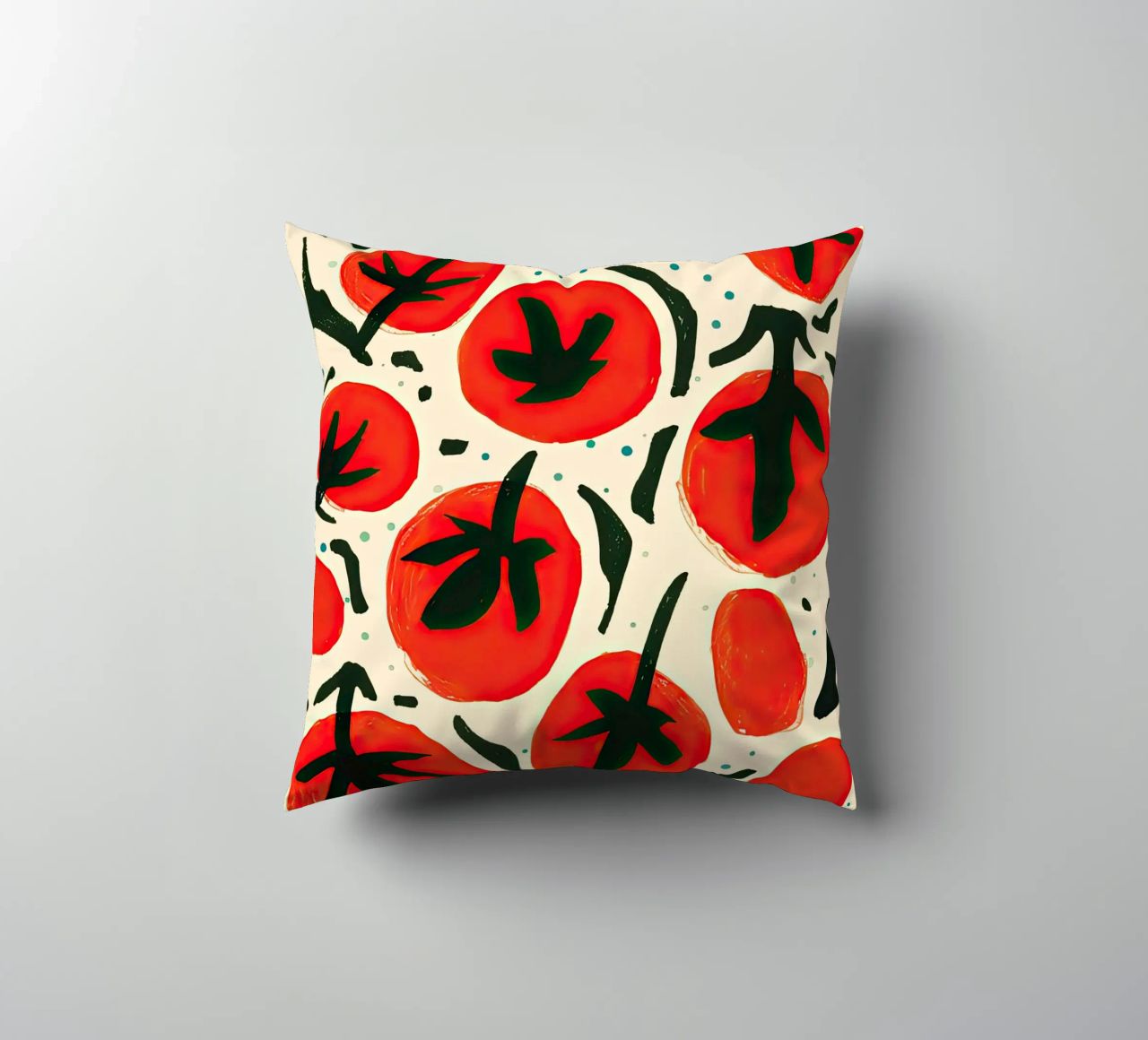 Big Tomato Pattern cuscino da Peaches Art Prints