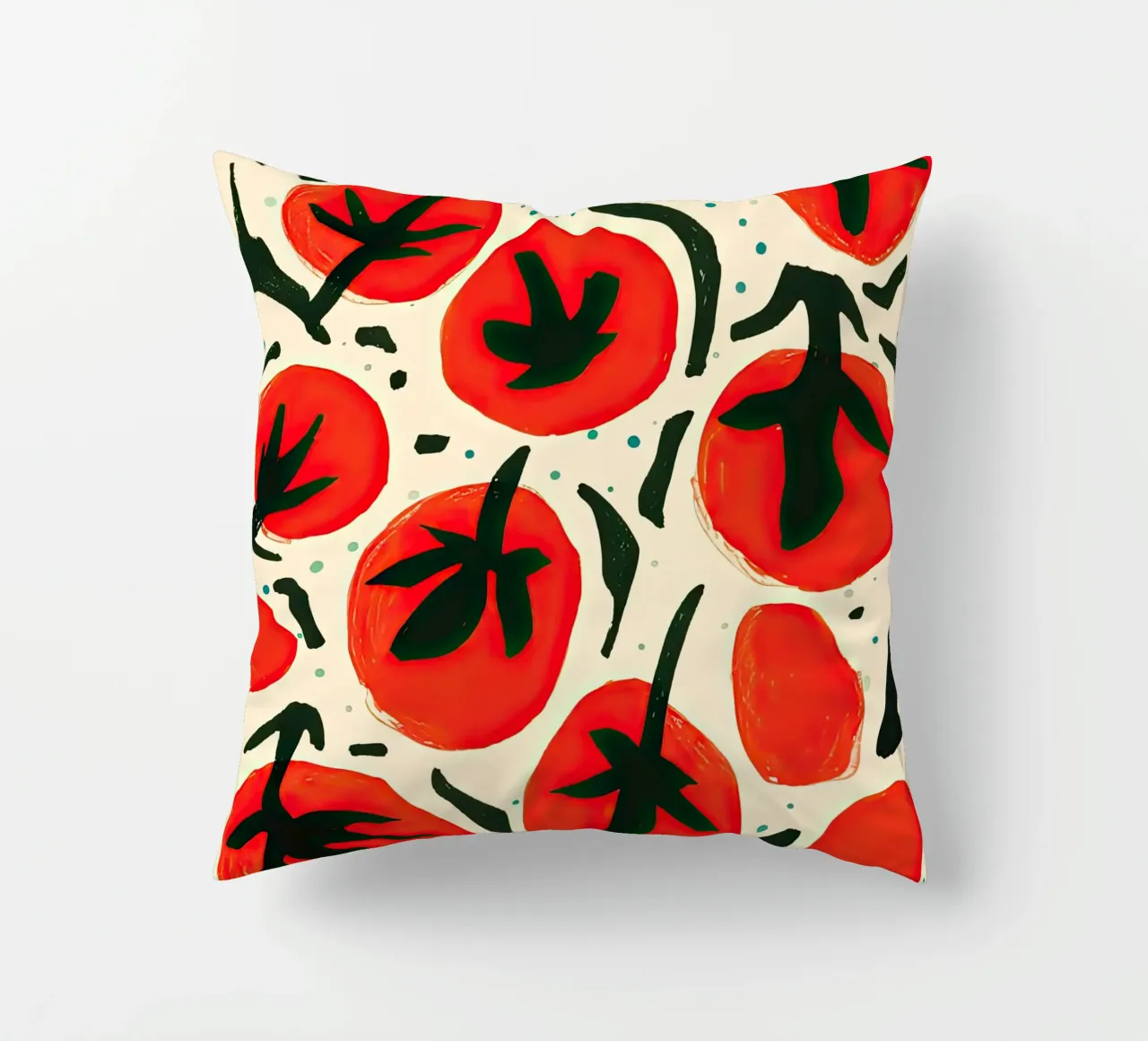Big Tomato Pattern decorative cushion by Peaches Art Prints