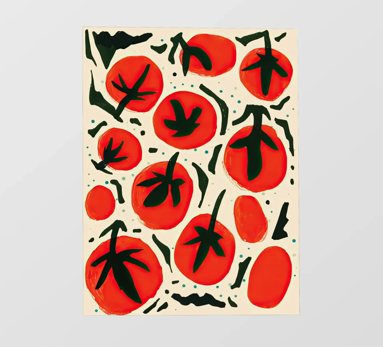 Patroon grote tomaat fotobehang van Peaches Art Prints