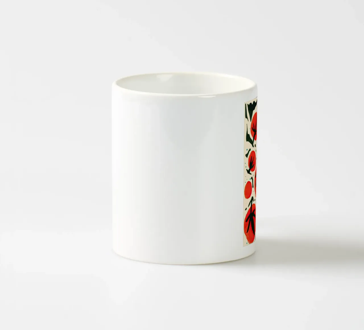 Große Tomate Muster Keramik Tasse von Peaches Art Prints