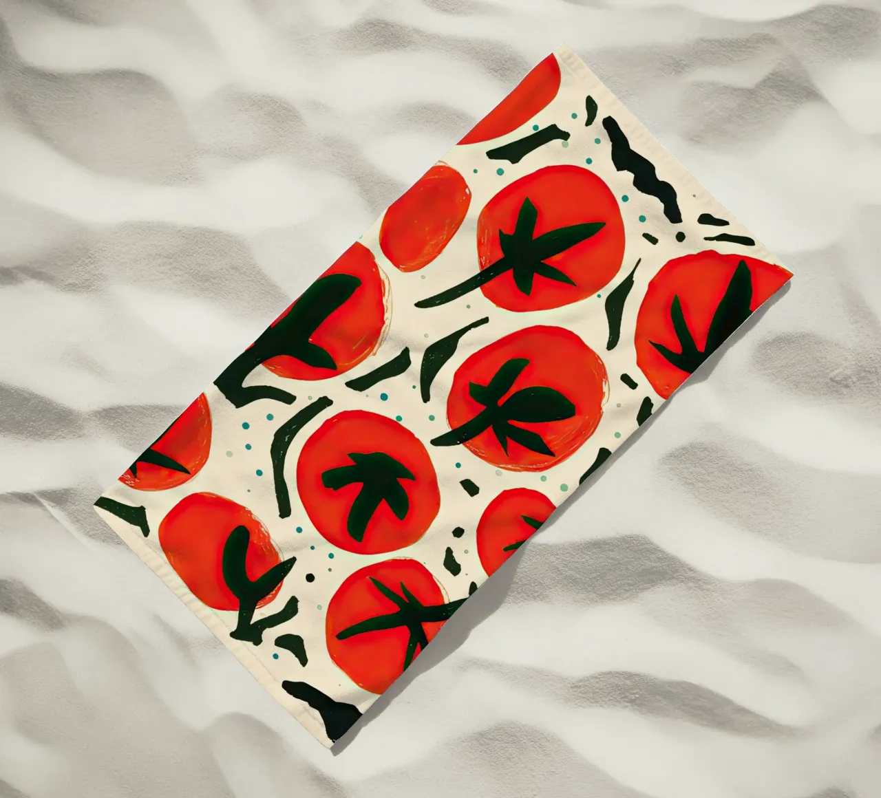 Big Tomato Pattern telo mare da Peaches Art Prints