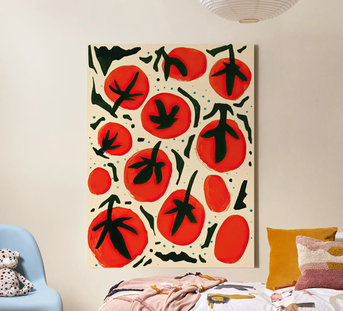 Big Tomato Pattern canvas by Peaches Art Prints