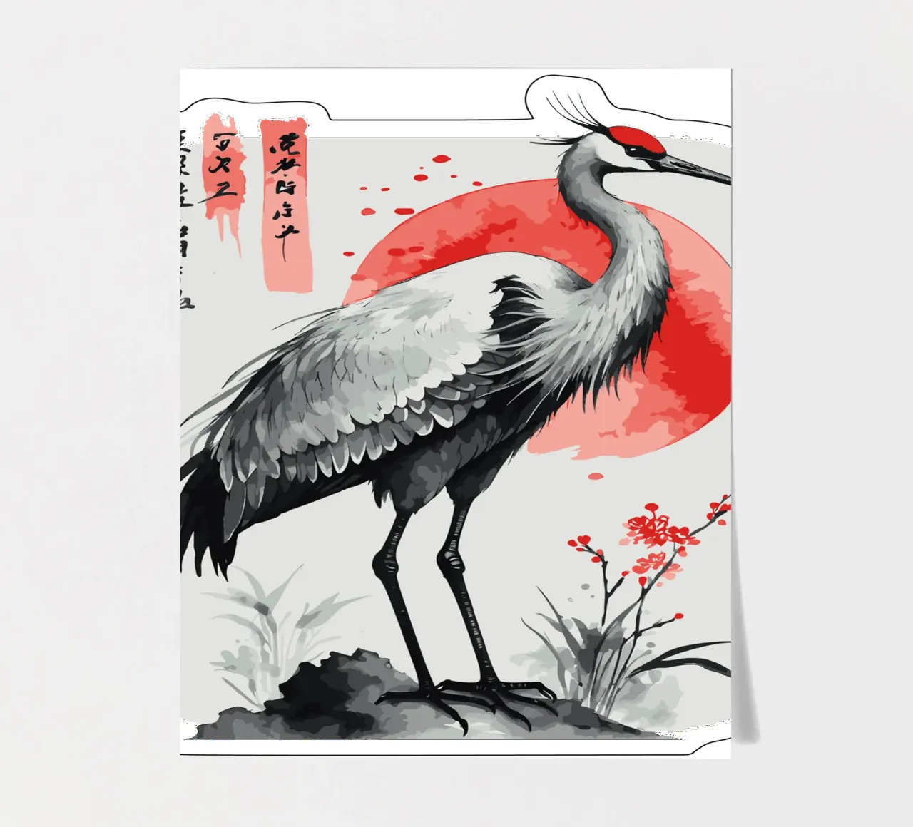 japanese crane sticker sheet by 🥝 KIWI STORE