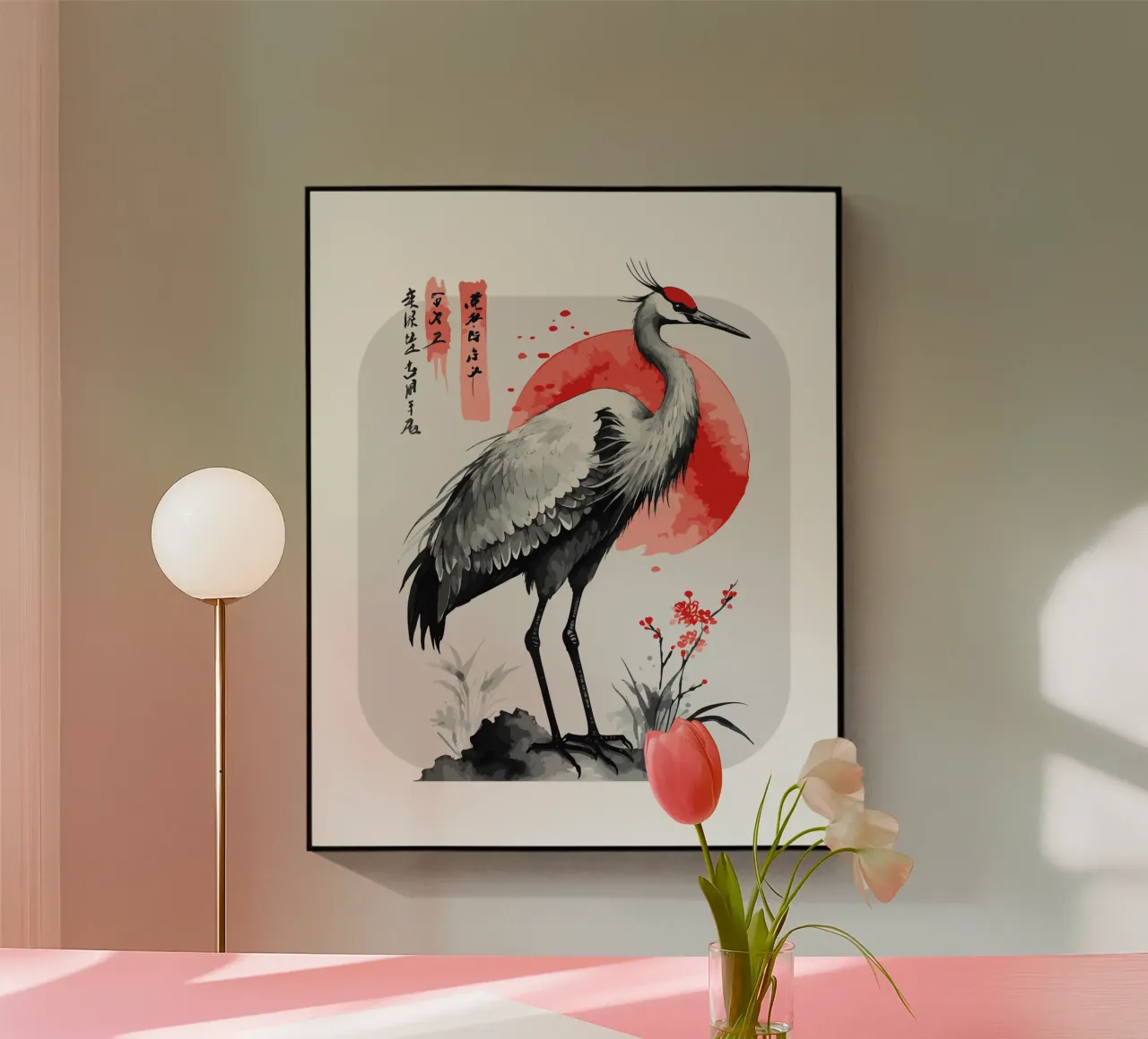 japanese crane acrylic glass by 🥝 KIWI STORE