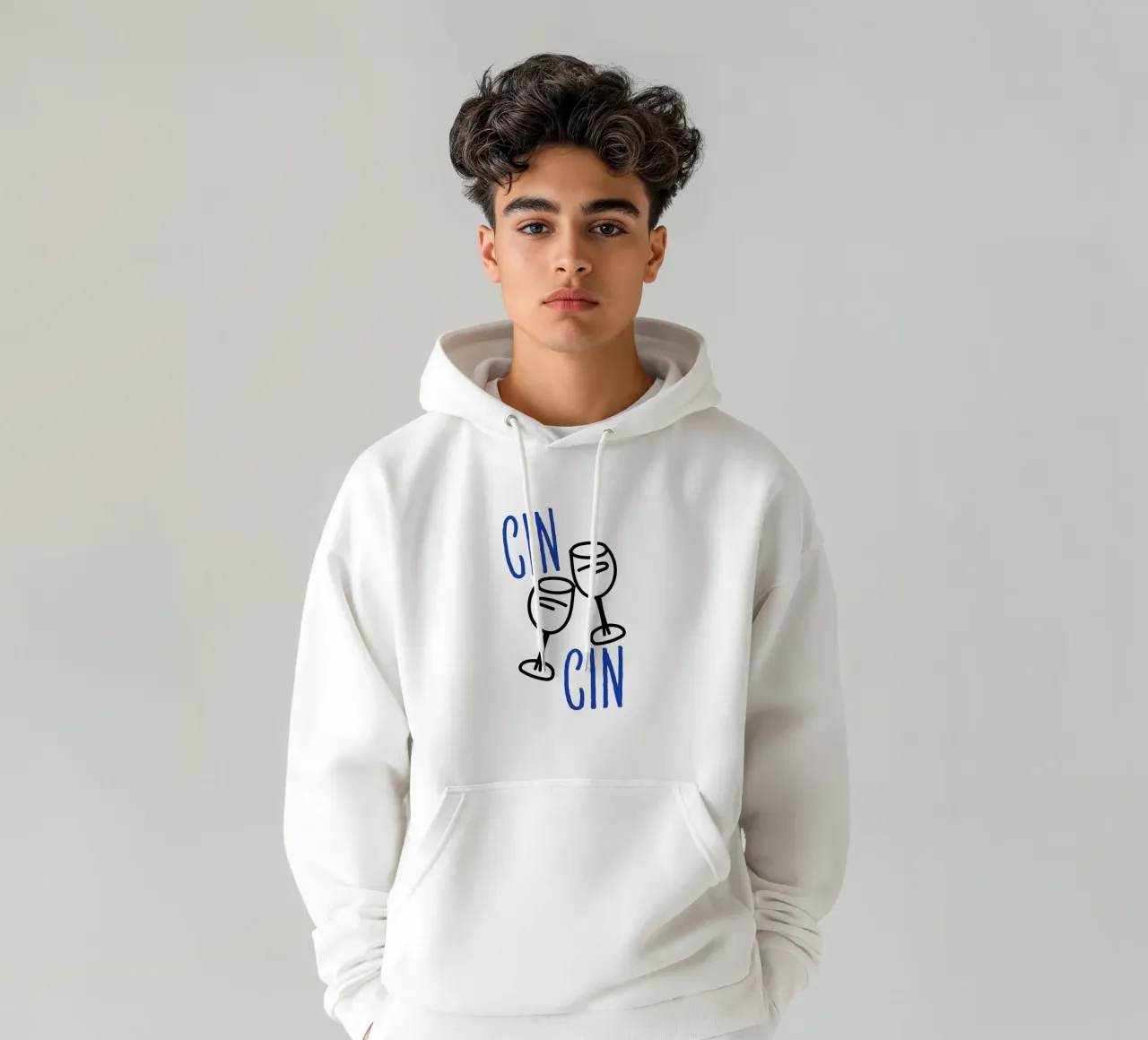 Cin Cin, Prost, Wein Vino Zitat Hoodie von Peaches Art Prints