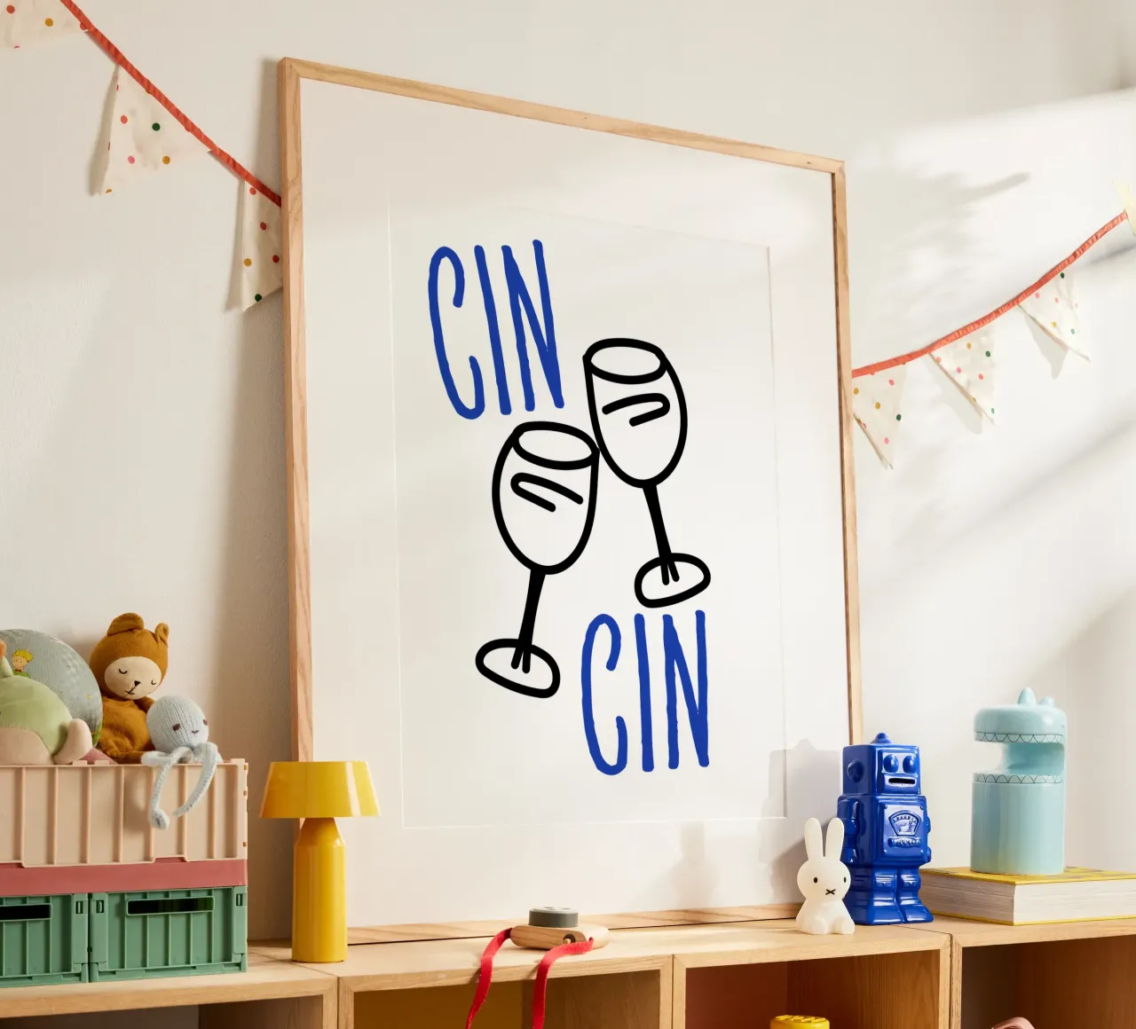 Cin Cin, Prost, Wein Vino Zitat Hahnemühle von Peaches Art Prints