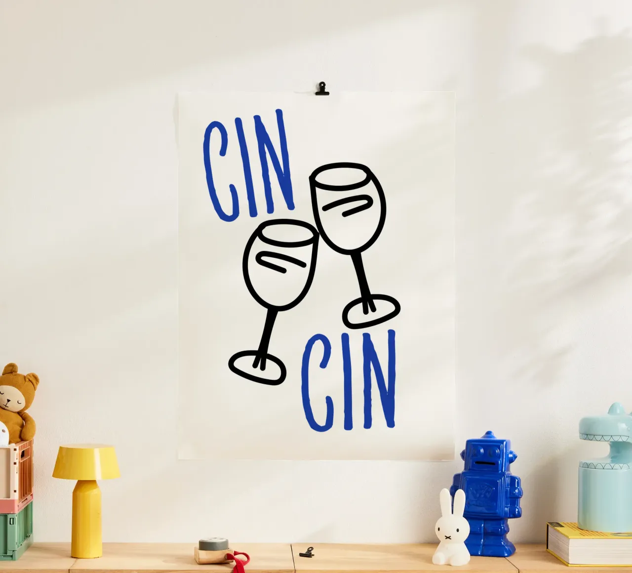 Cin Cin, Prost, Wein Vino Zitat Hahnemühle von Peaches Art Prints