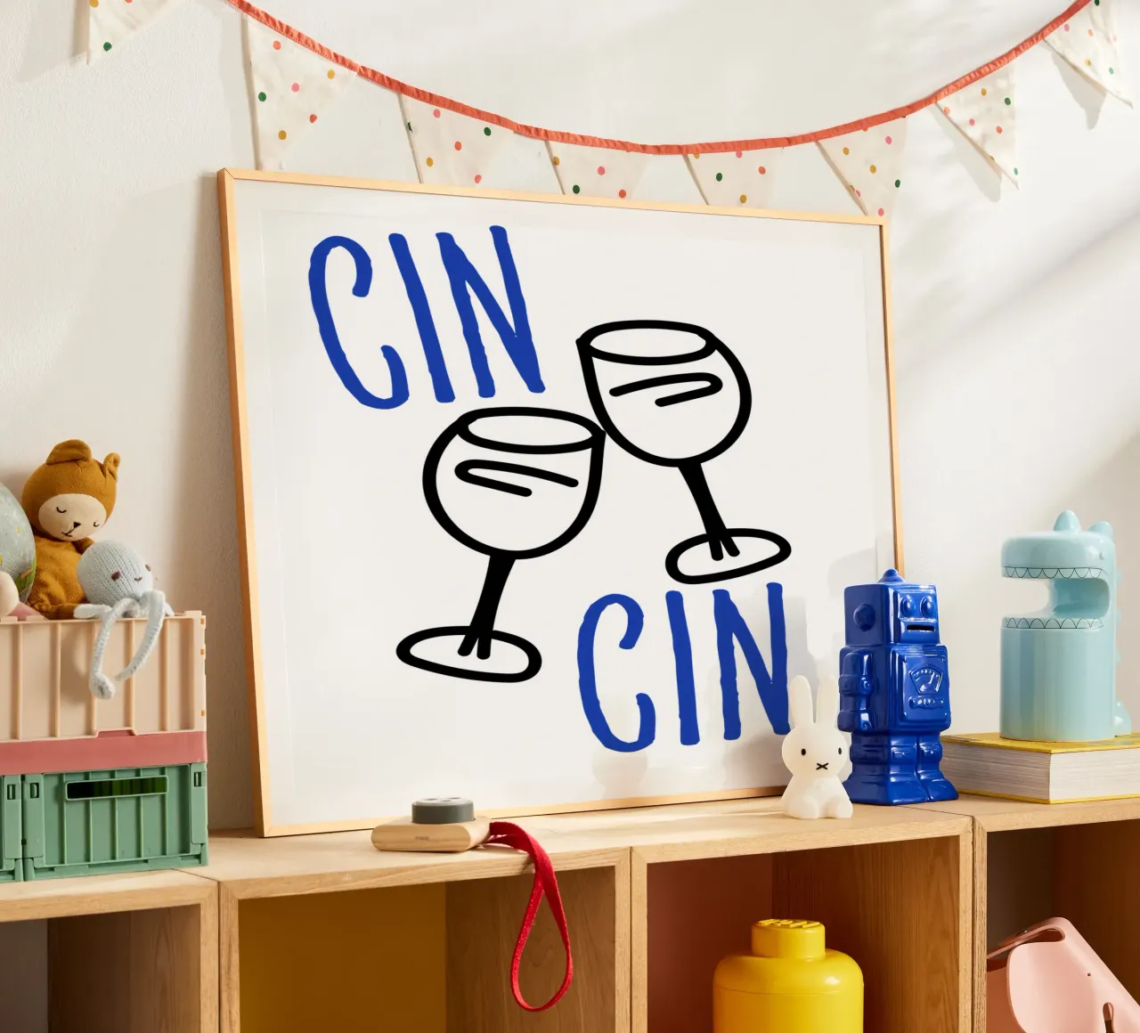 Cin Cin, Prost, Wein Vino Zitat Hahnemühle von Peaches Art Prints