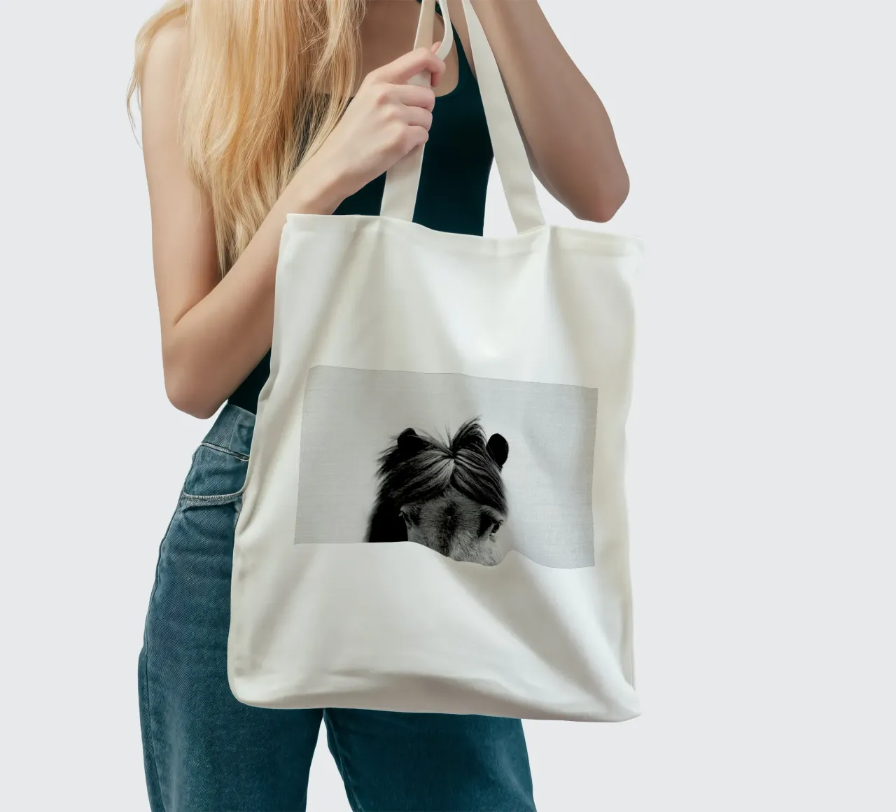 Print 191 borsa in juta da Lila x Lola