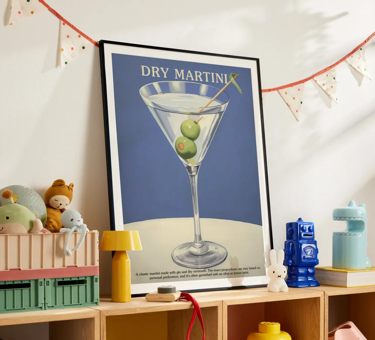Cocktail Martini Dry Cucina con ricetta poster da Peaches Art Prints