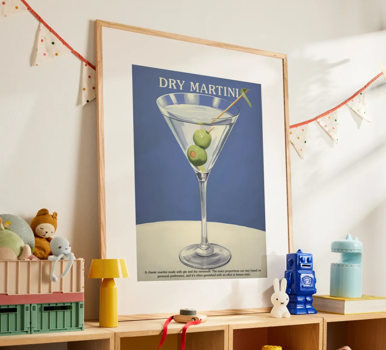 Cocktail Martini Dry Cucina con ricetta poster da Peaches Art Prints