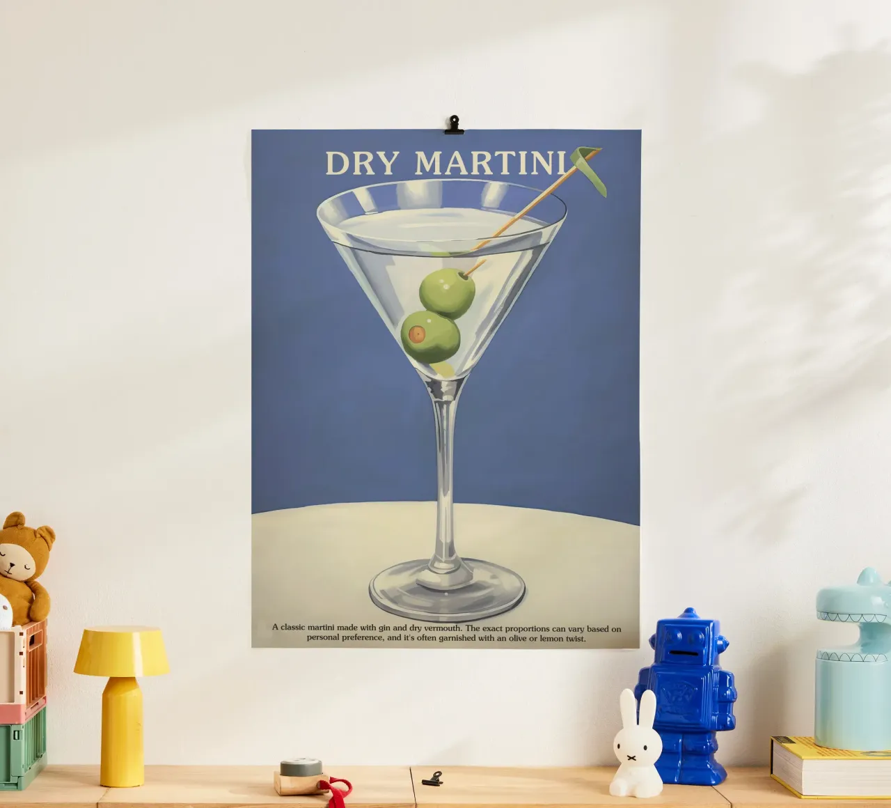 Cocktail Martini Dry Cucina con ricetta poster da Peaches Art Prints