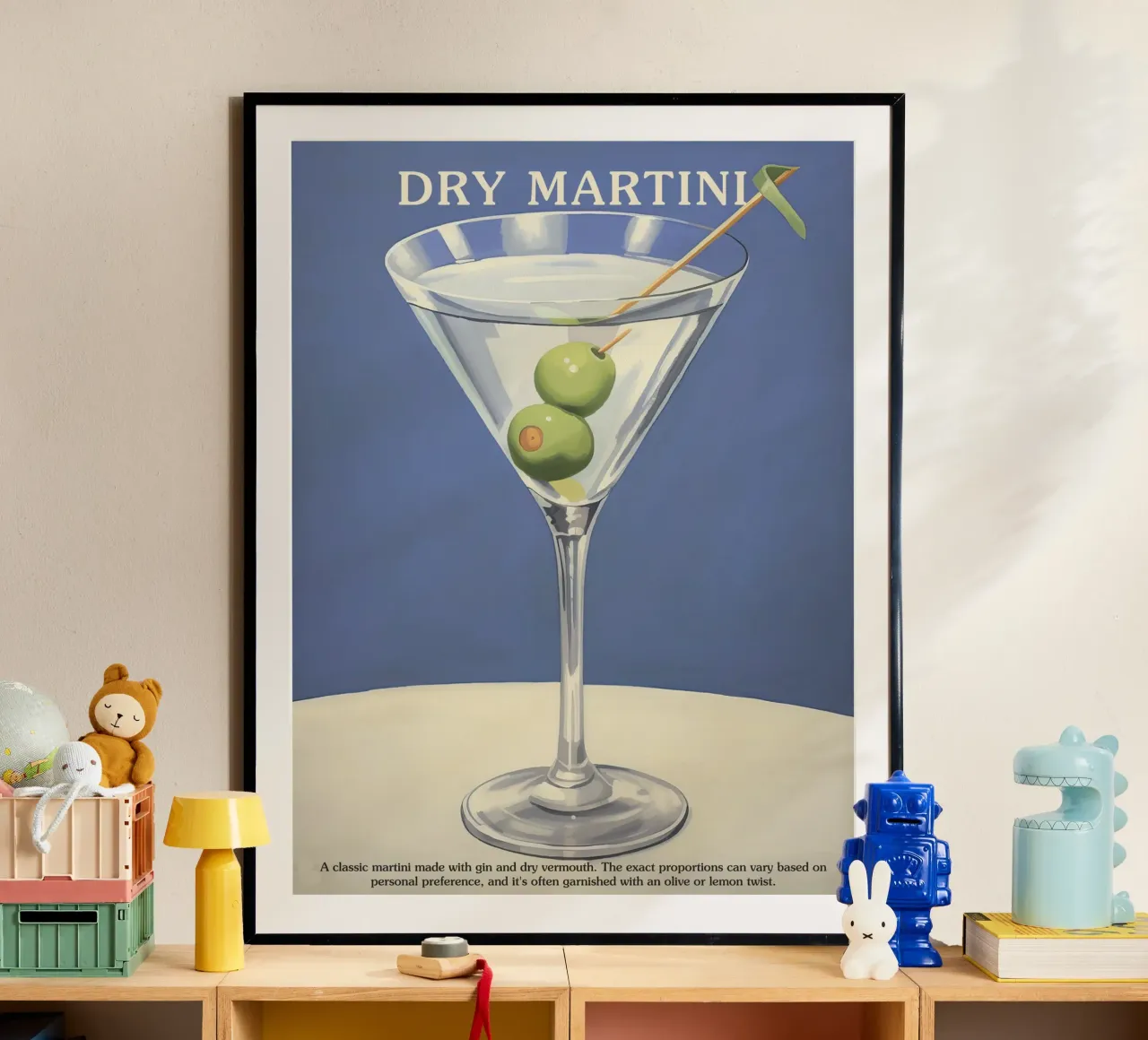 Cocktail Martini Dry Cucina con ricetta poster da Peaches Art Prints