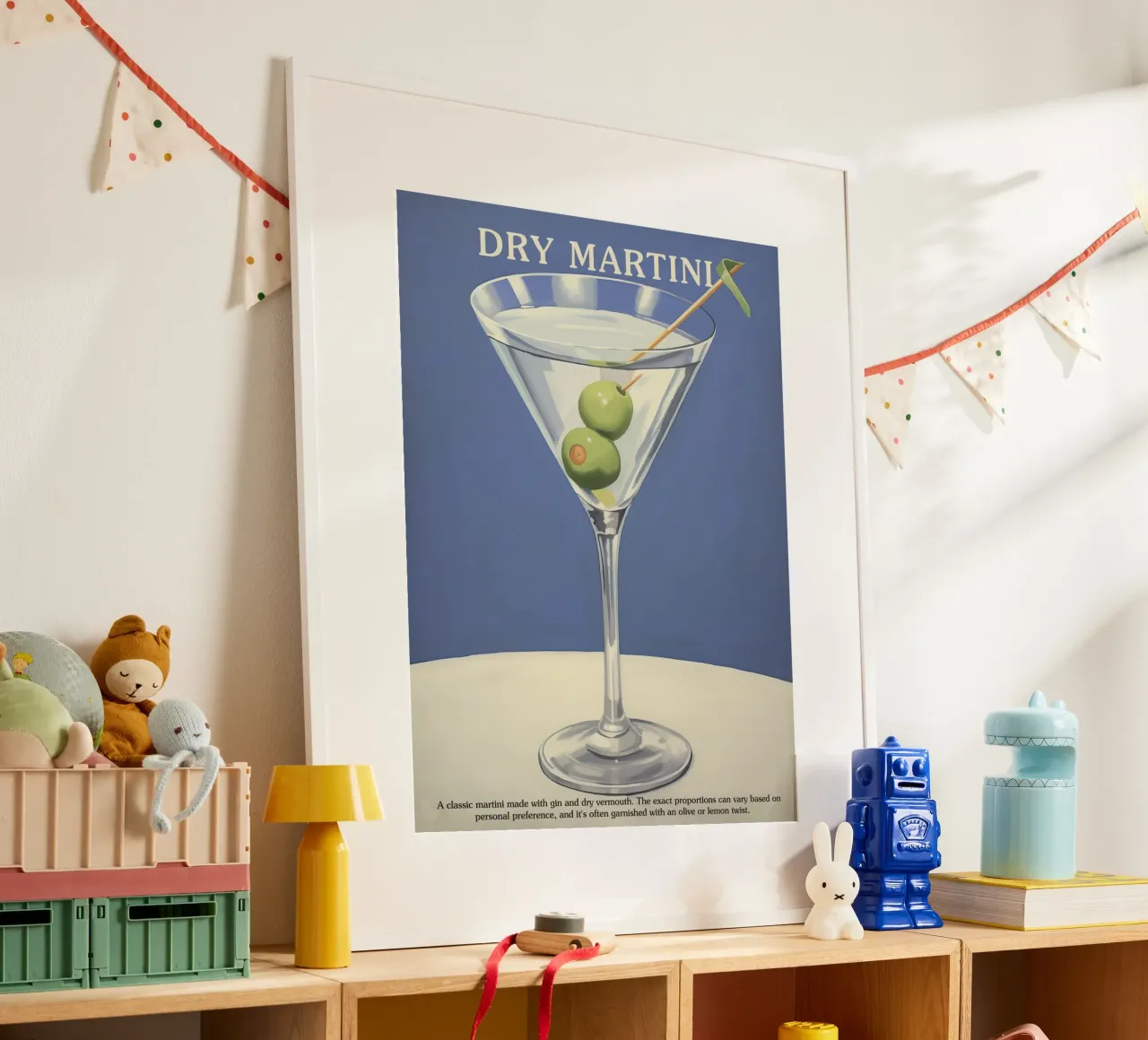 Cocktail Martini Dry Cucina con ricetta poster da Peaches Art Prints