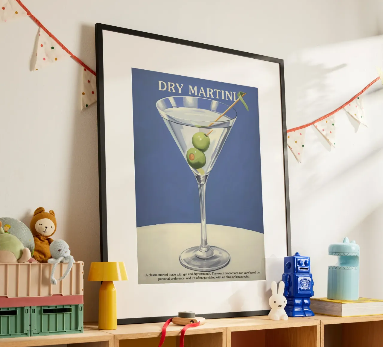 Cocktail Martini Dry Cucina con ricetta poster da Peaches Art Prints