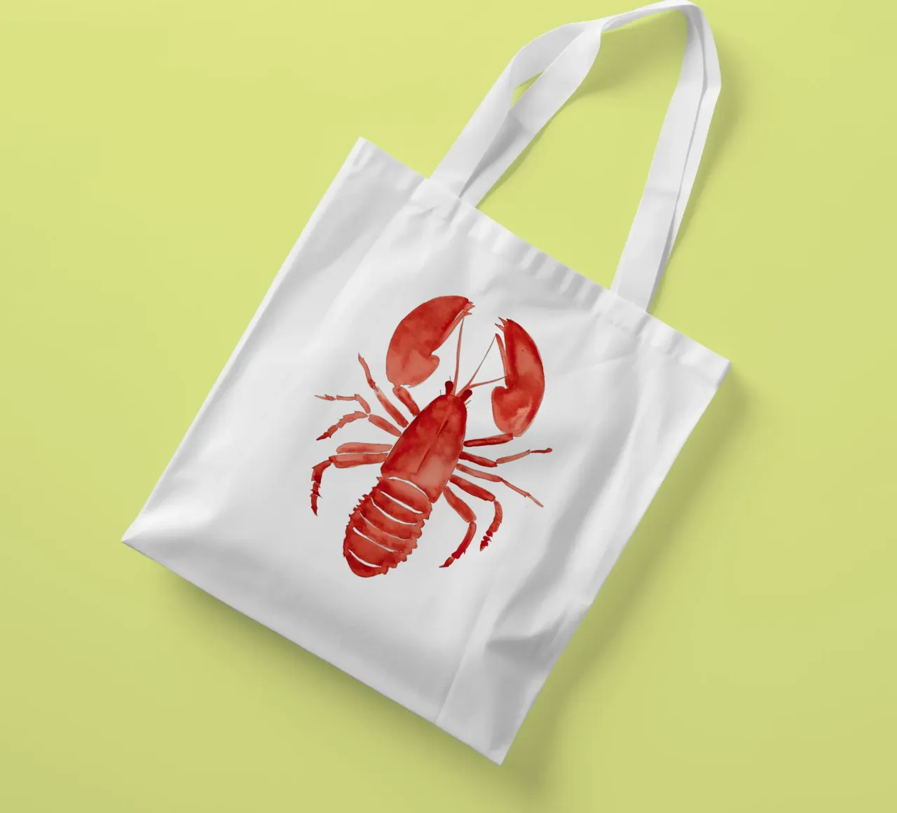 Lobster, Big Langosta Watercolour tote bag by Peaches Art Prints