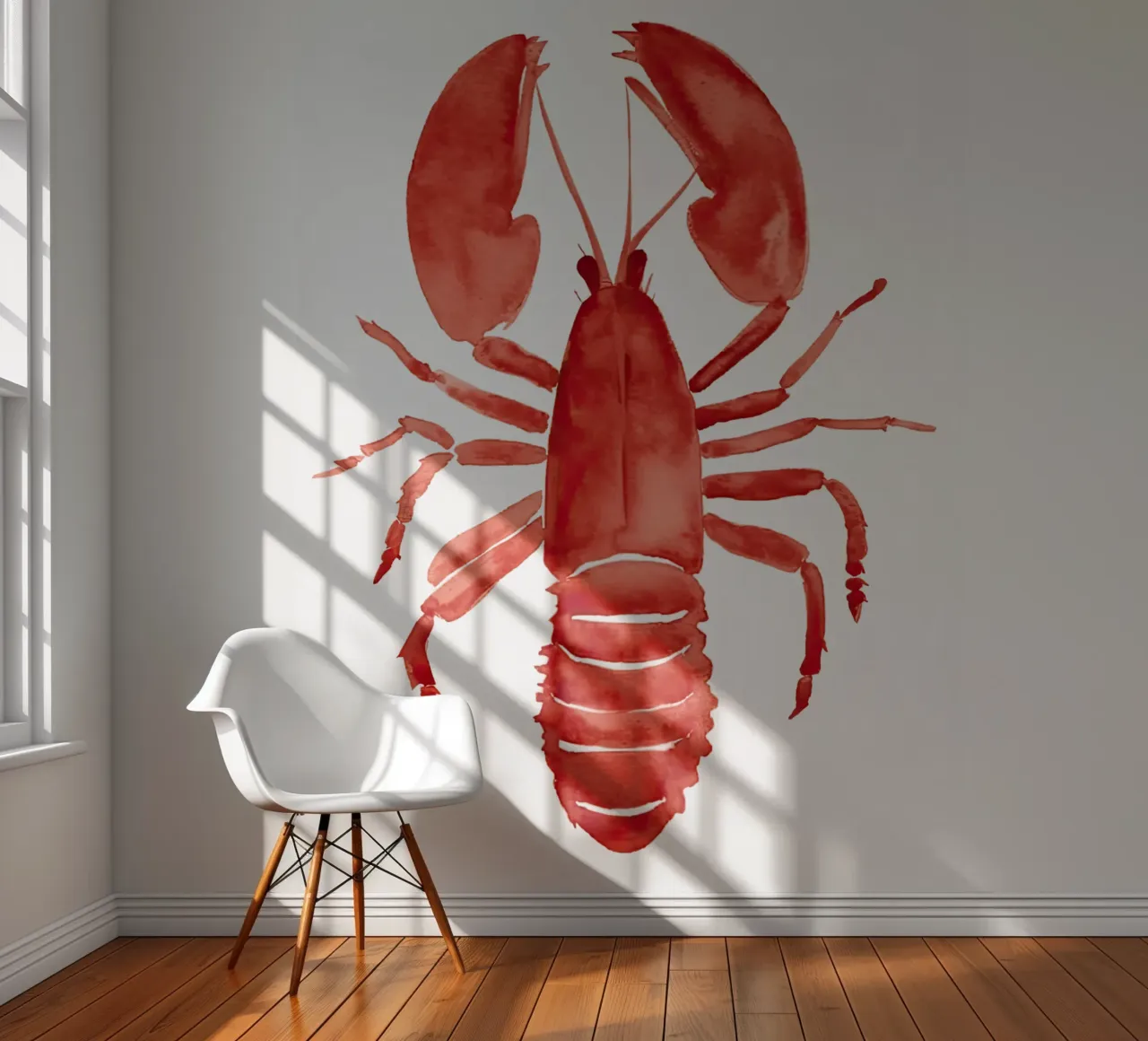 Lobster, Big Langosta Watercolour photo wallpaper by Peaches Art Prints