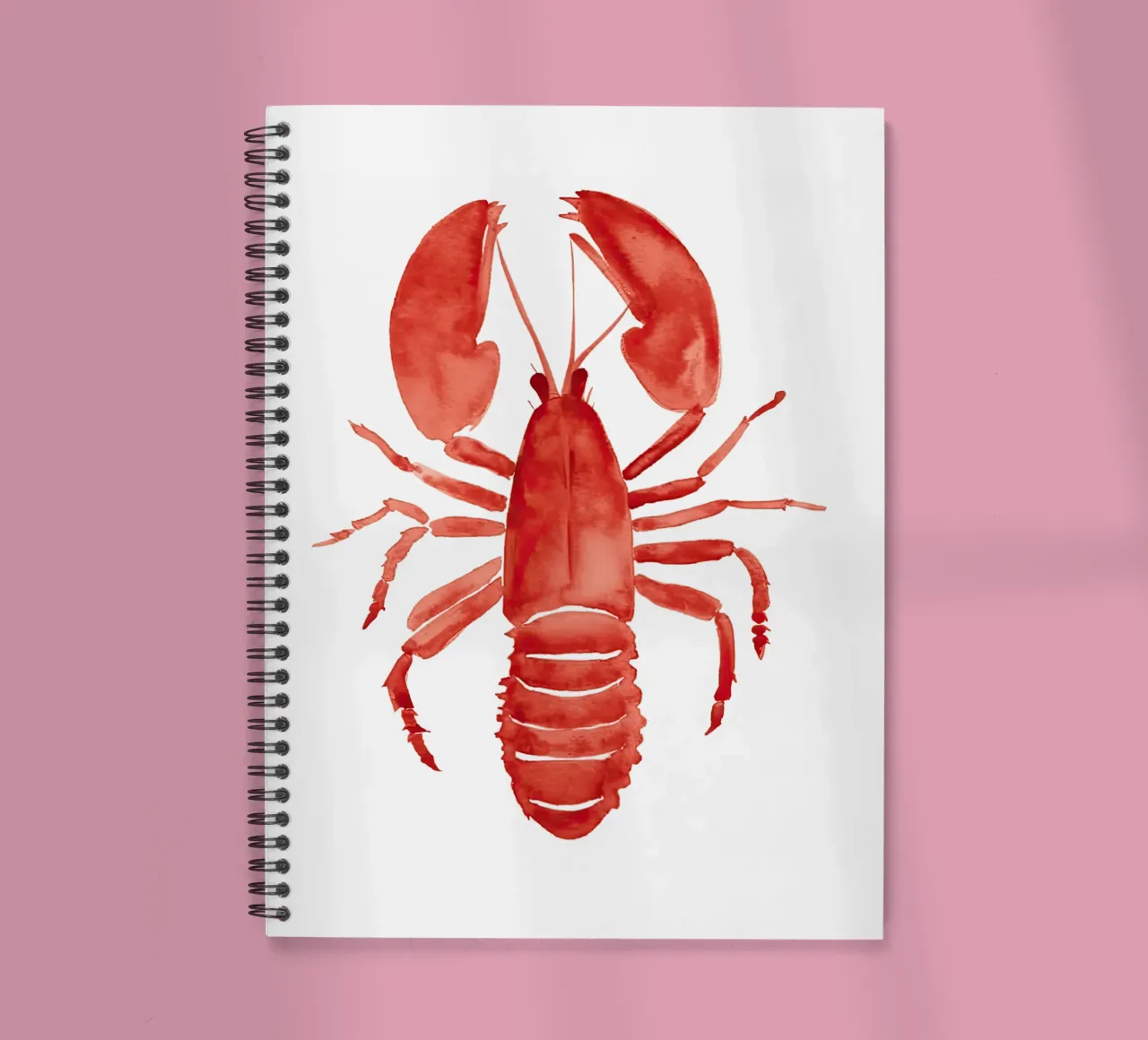 Lobster, Big Langosta Watercolour spiral notebook by Peaches Art Prints