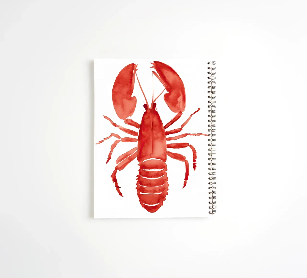 Lobster, Big Langosta Watercolour spiral notebook by Peaches Art Prints