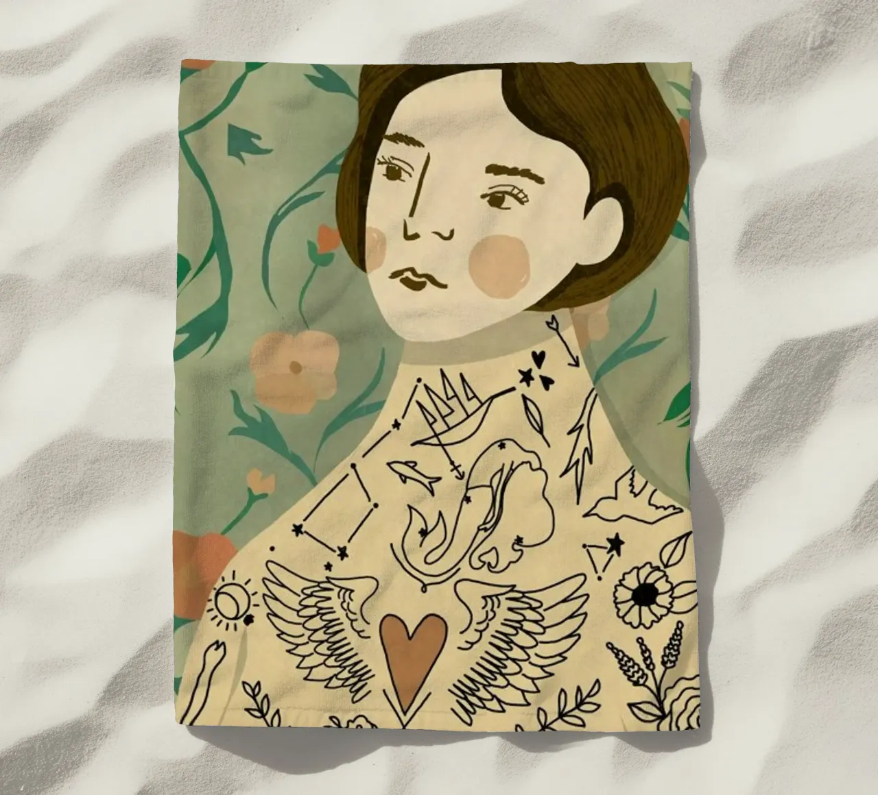 Lady beach towel by Amalia Restrepo