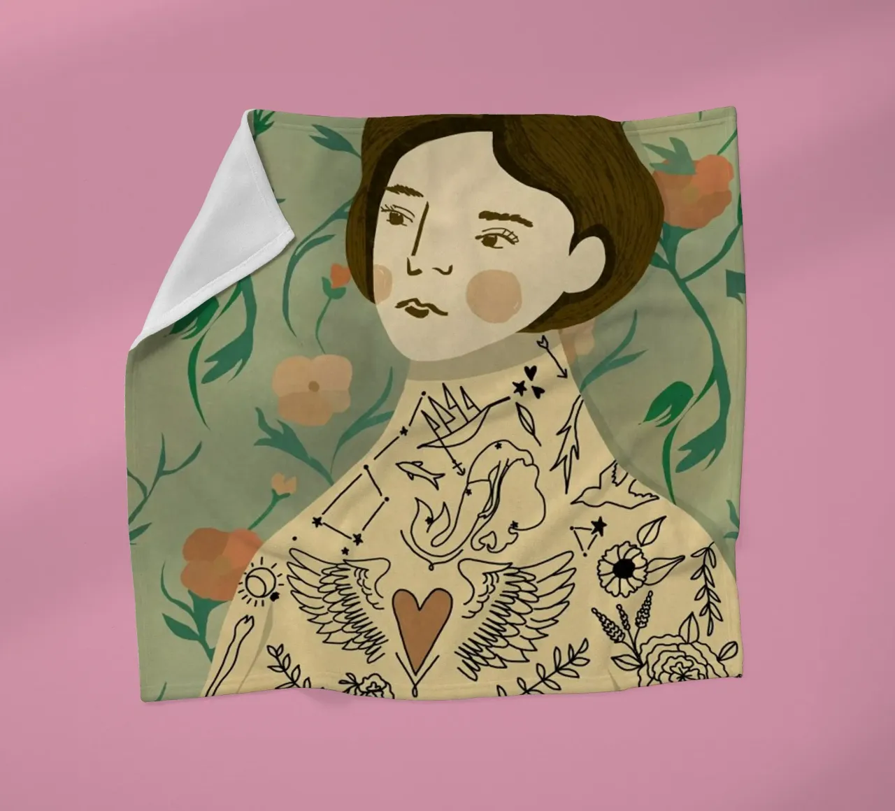 Lady fleece blanket by Amalia Restrepo