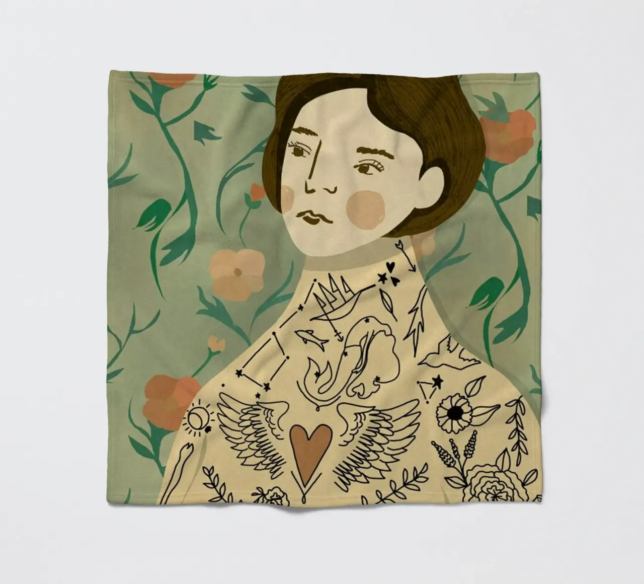 Lady fleece blanket by Amalia Restrepo