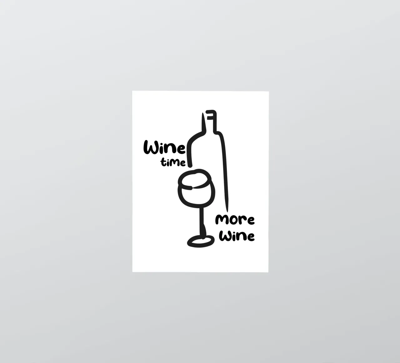 Tempo di vino, più vino - Citazione adesivo da Peaches Art Prints