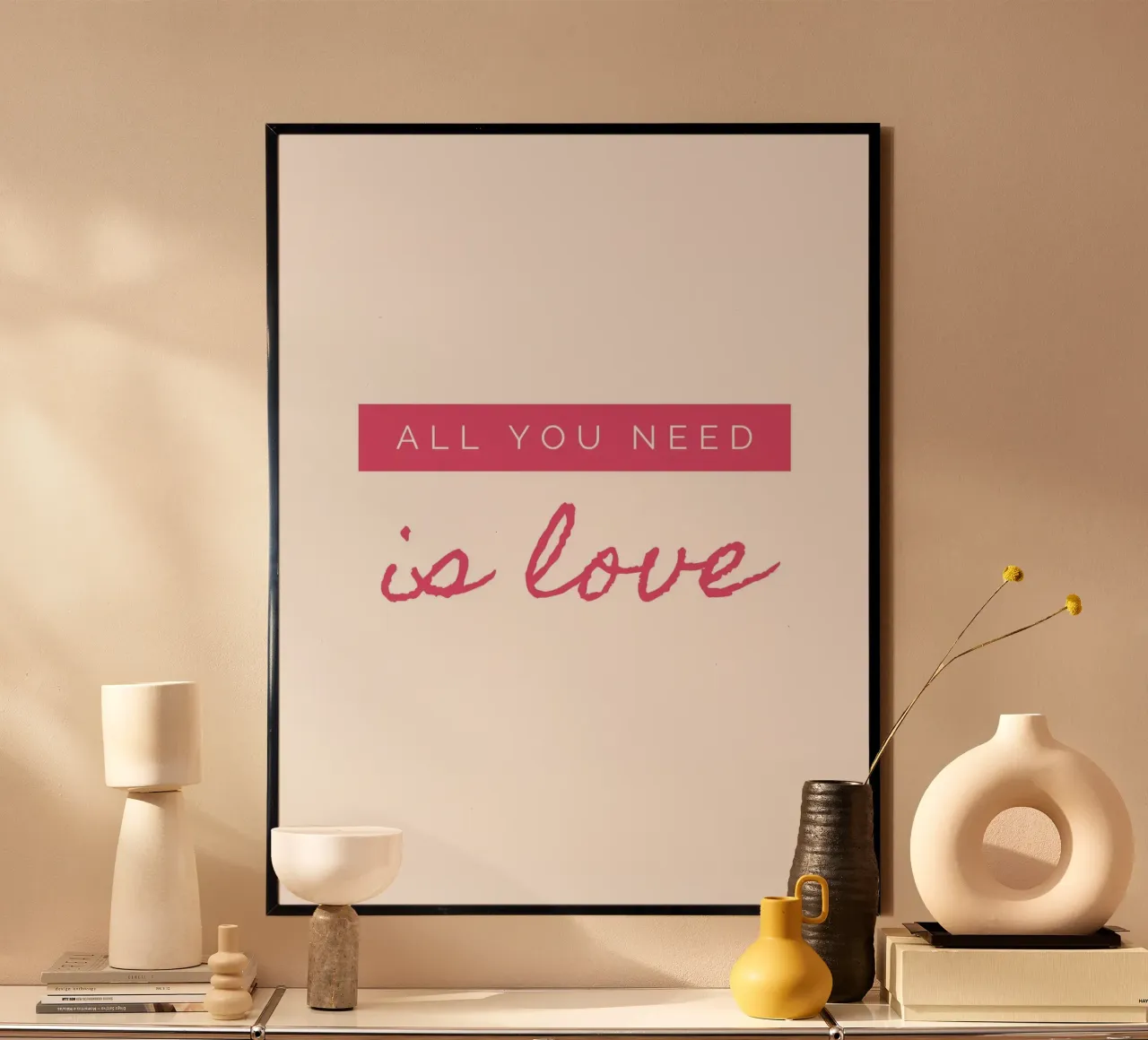 Daily Happy Quotes poster con telaio in plastica da Dreamer10
