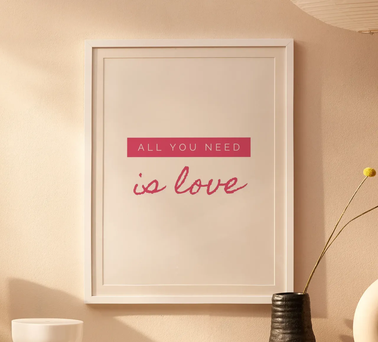 Daily Happy Quotes poster con telaio in plastica da Dreamer10