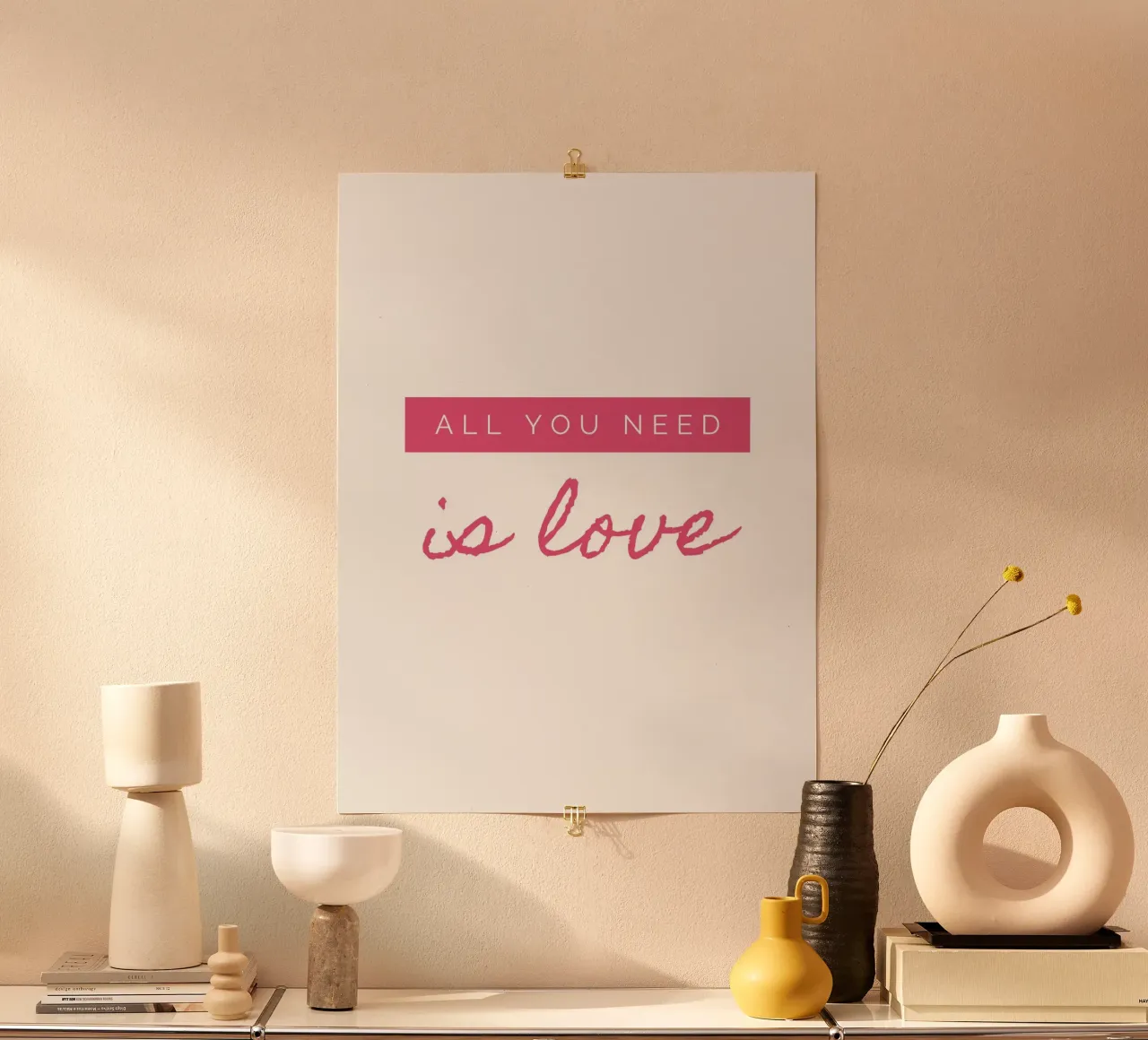 Daily Happy Quotes poster con telaio in plastica da Dreamer10