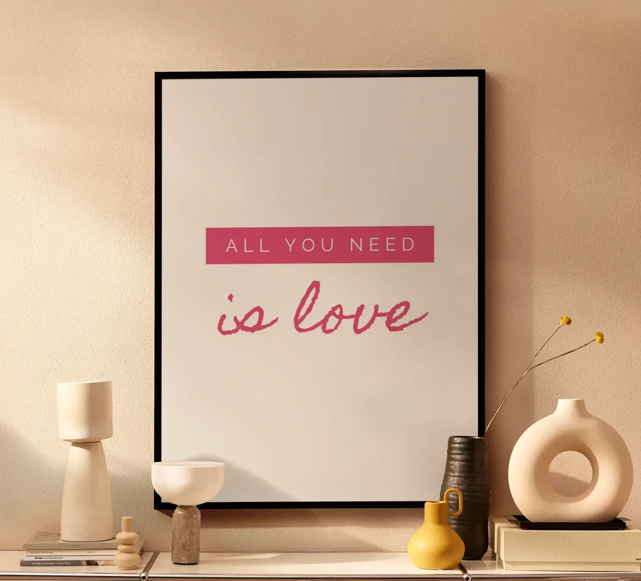 Daily Happy Quotes poster con telaio in plastica da Dreamer10