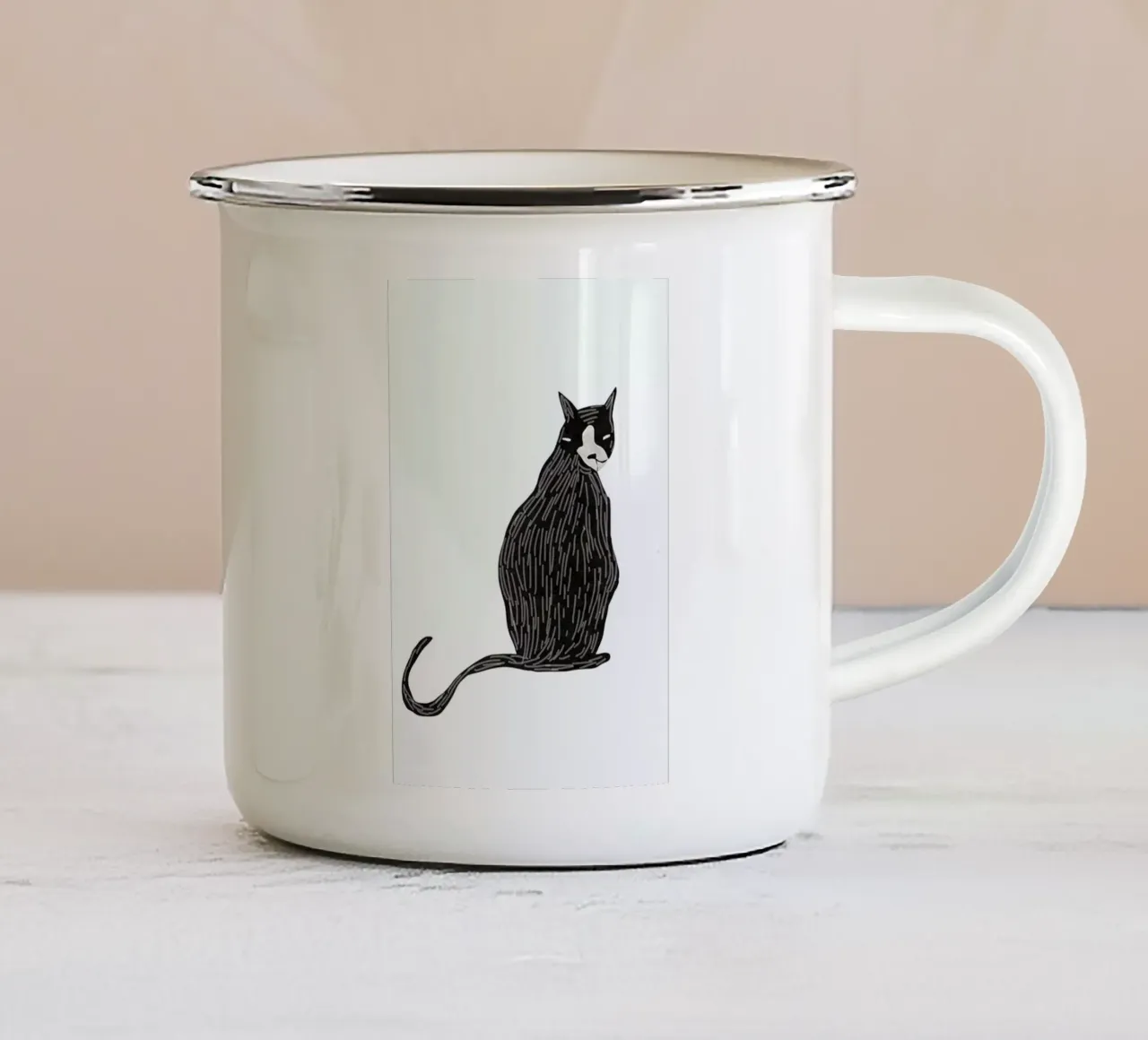 Looking at You enamel mug by Amalia Restrepo