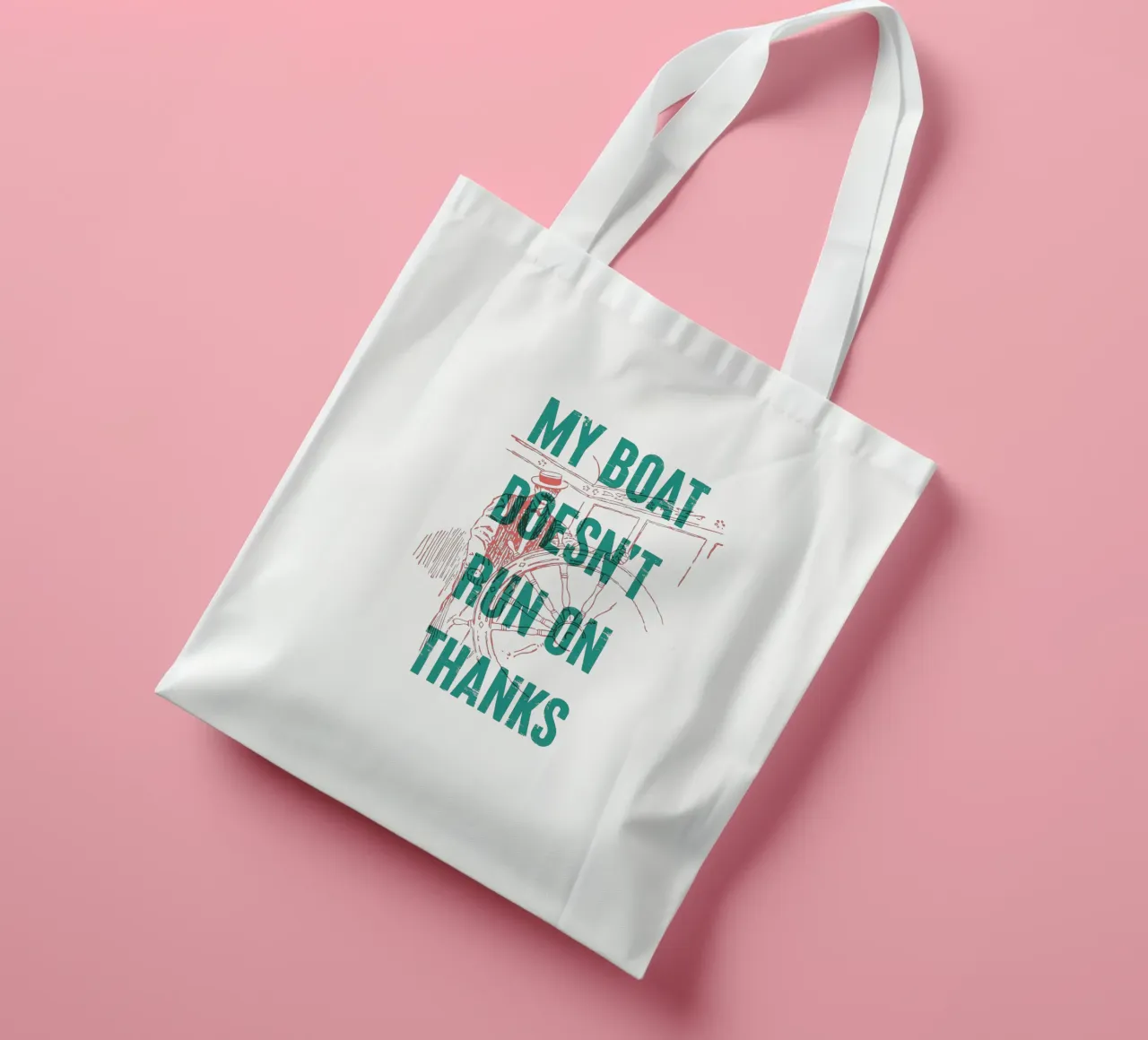 My boat doesn't run on thanks tote bag by Vintagrafica