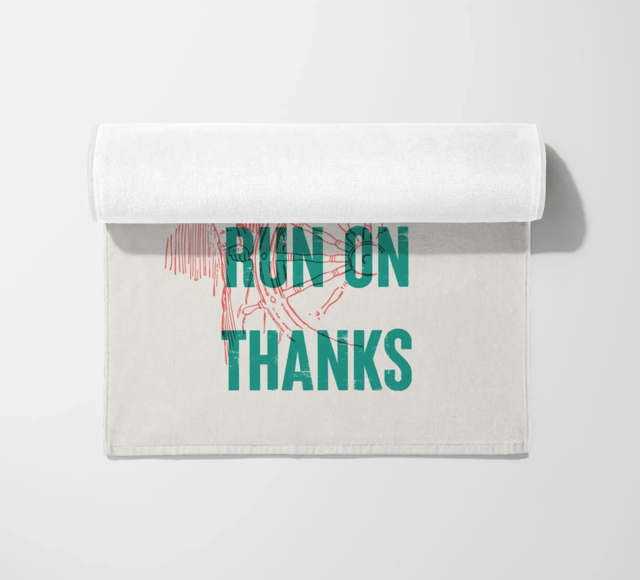 My boat doesn't run on thanks beach towel by Vintagrafica