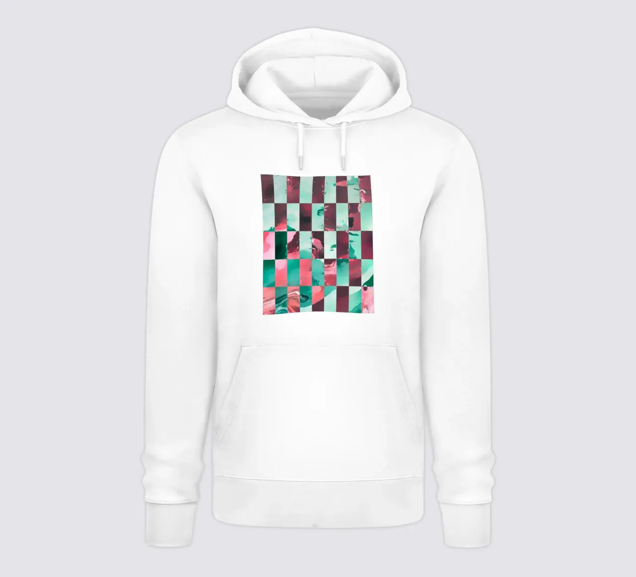 Mood Swings | Pittura geometrica astratta a scacchiera felpa con cappuccio da 83oranges