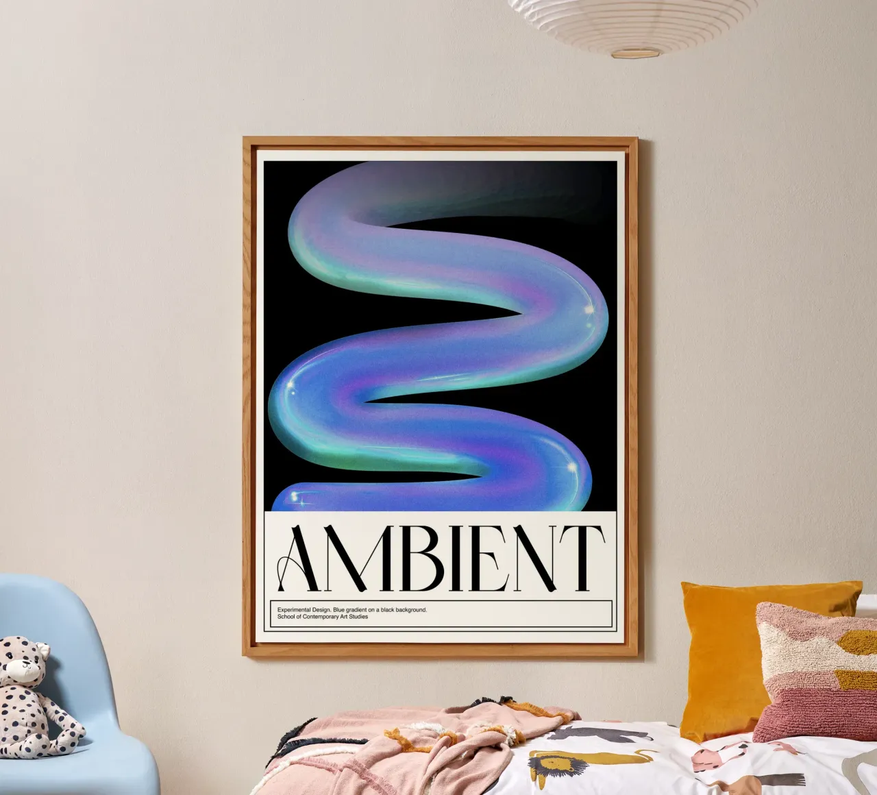 Ambientazione, 3D, Design grafico Poster retrò alluminio dibond da Peaches Art Prints