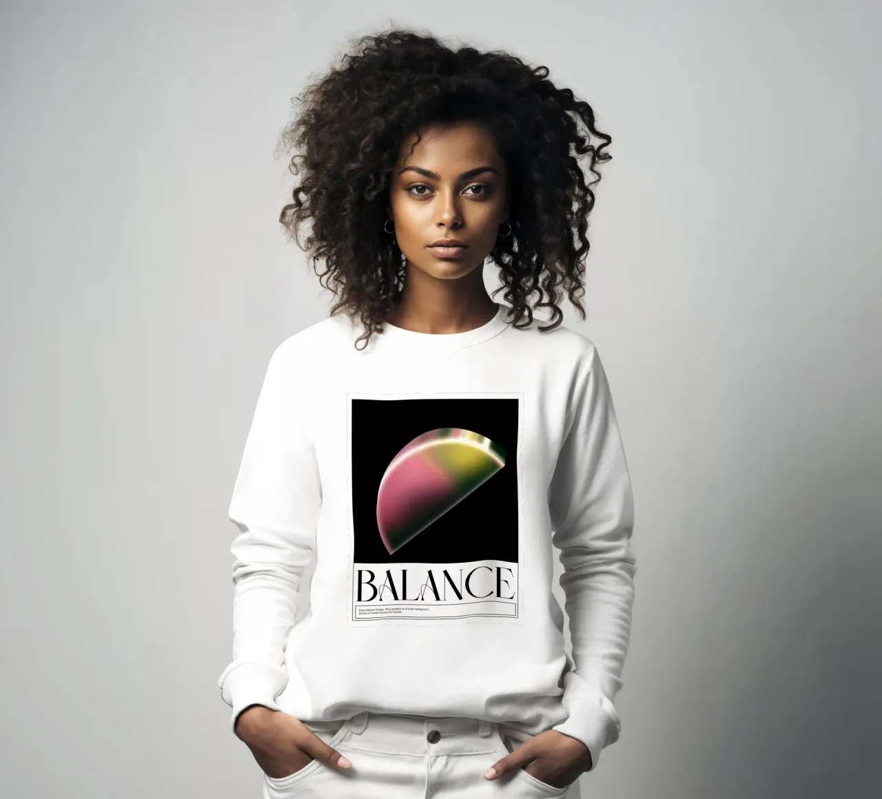 Equilibrio, 3D, Design grafico Poster retrò felpa da Peaches Art Prints