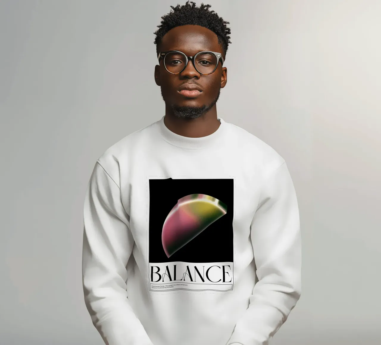 Equilibrio, 3D, Design grafico Poster retrò felpa da Peaches Art Prints