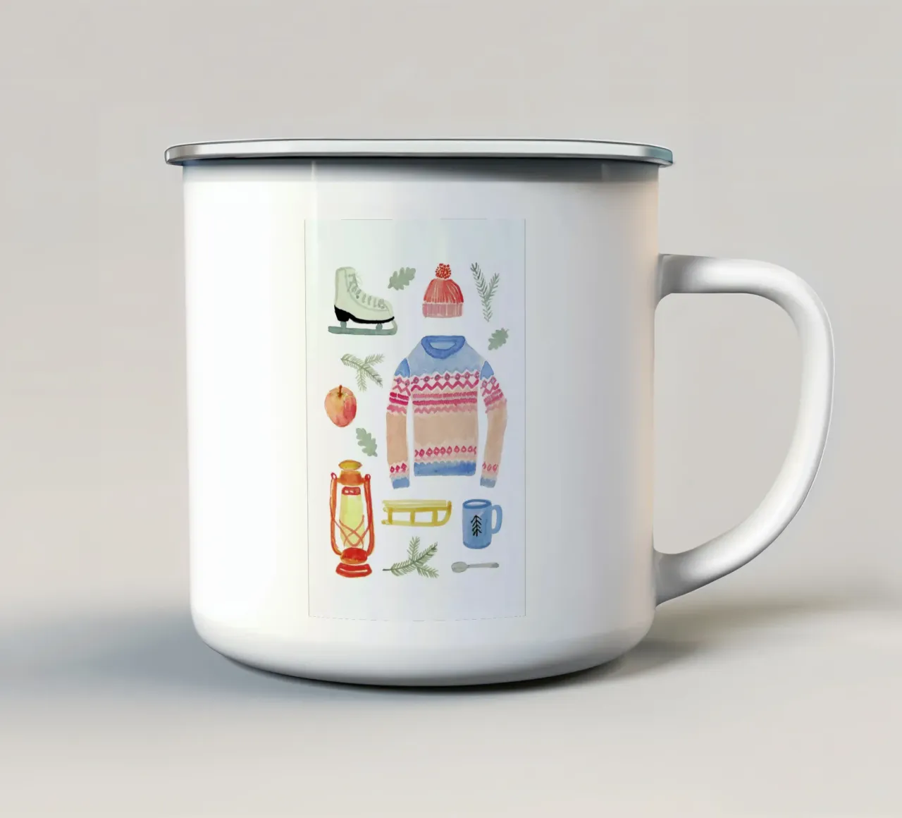Winter enamel mug by Farina Kuklinski