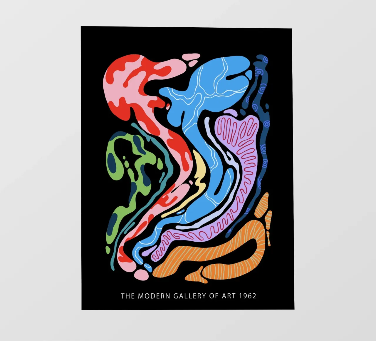 Forme organiche astratte in nero pellicola backlit da Peaches Art Prints