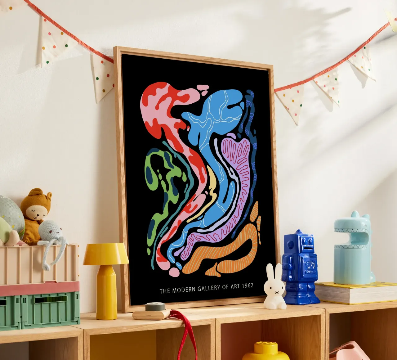 Forme organiche astratte in nero plexiglass da Peaches Art Prints