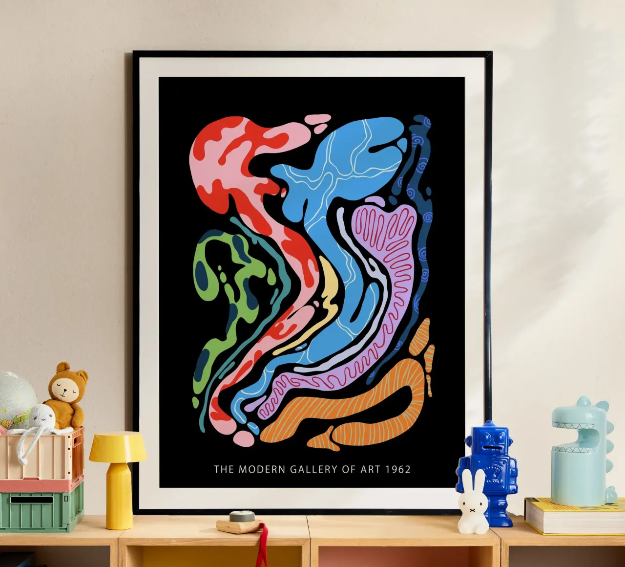 Forme organiche astratte in nero carta hahnemühle da Peaches Art Prints