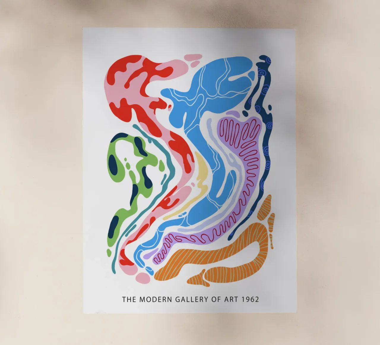 Forme organiche astratte in bianco e a colori pellicola backlit da Peaches Art Prints