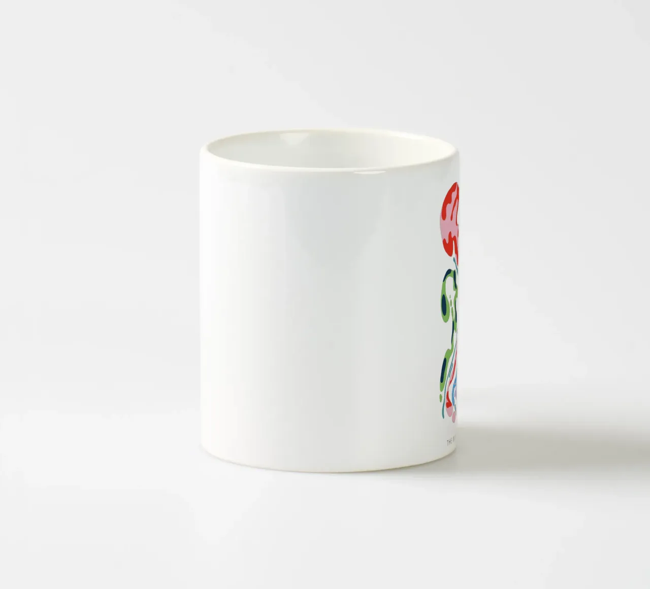 Forme organiche astratte in bianco e a colori tazza in ceramica da Peaches Art Prints