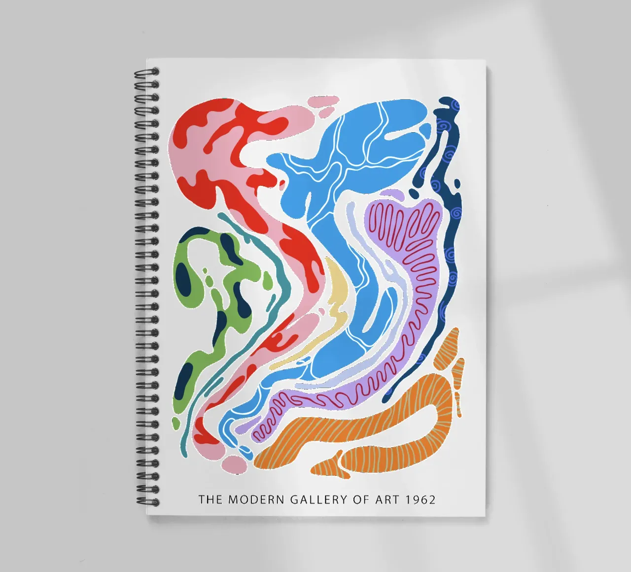 Forme organiche astratte in bianco e a colori diario ad anelli da Peaches Art Prints