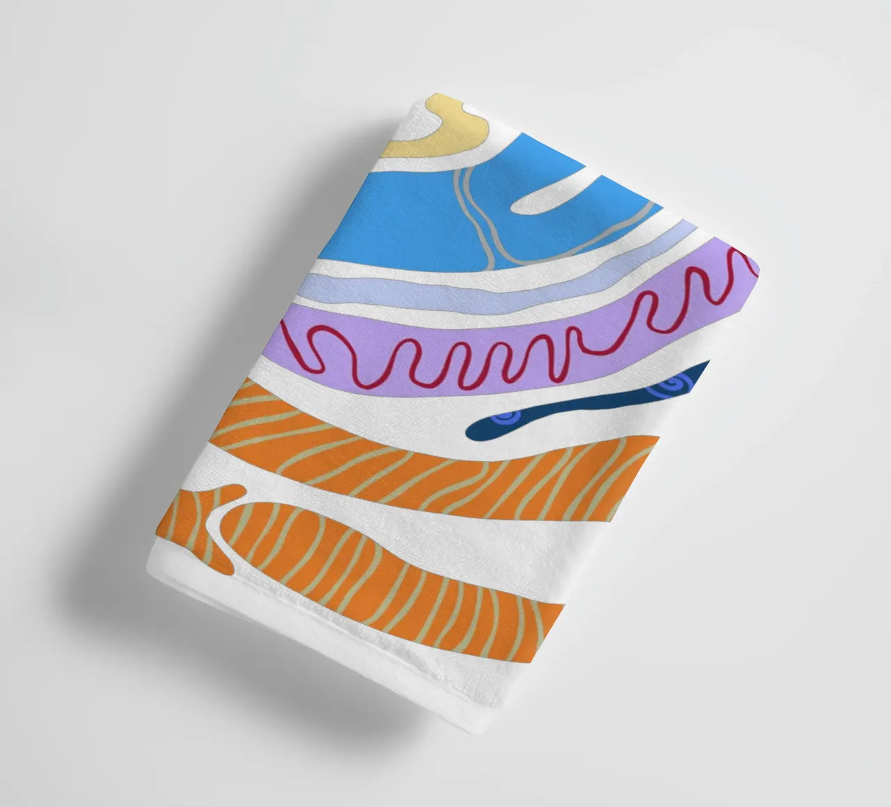 Forme organiche astratte in bianco e a colori asciugamano da bagno da Peaches Art Prints