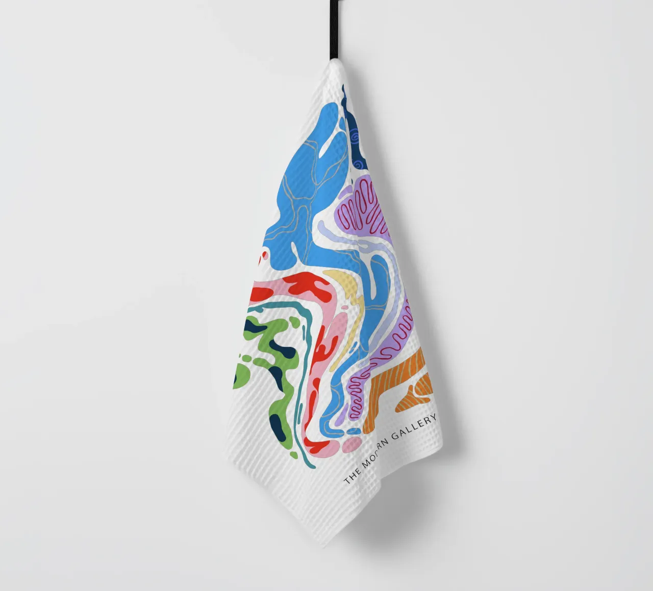 Forme organiche astratte in bianco e a colori canovaccio da cucina da Peaches Art Prints