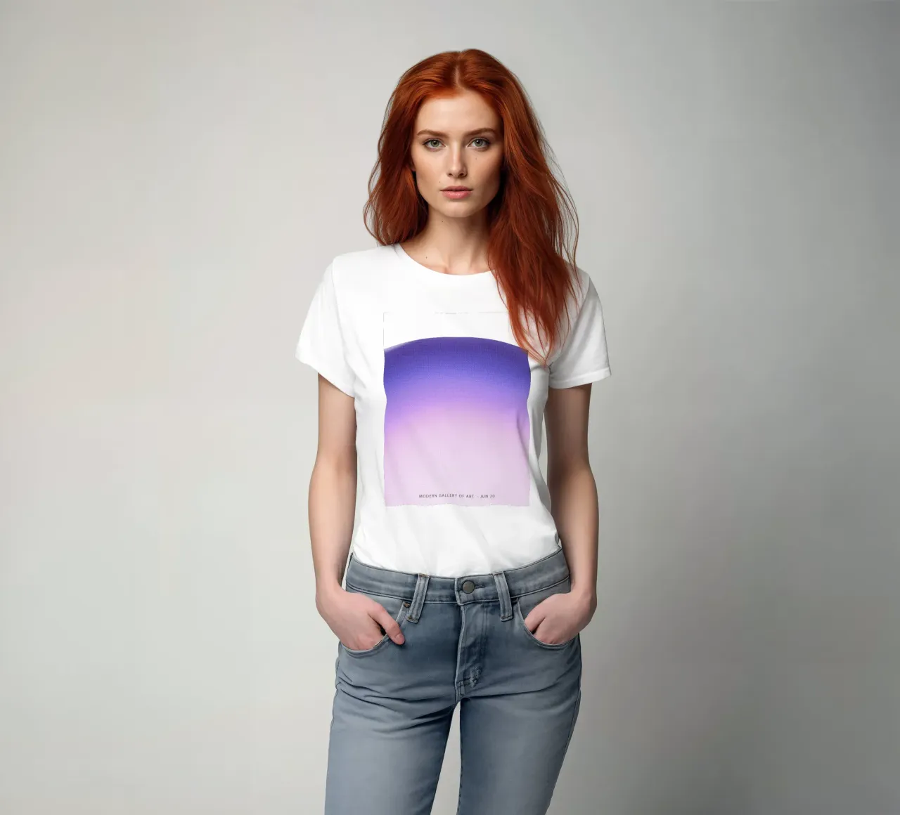 Gradiente viola astratto t-shirt da Peaches Art Prints