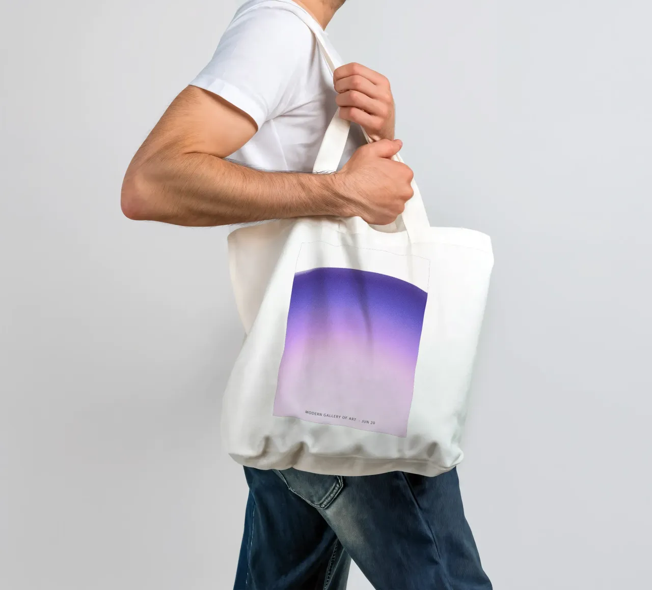 Gradiente viola astratto borsa in juta da Peaches Art Prints